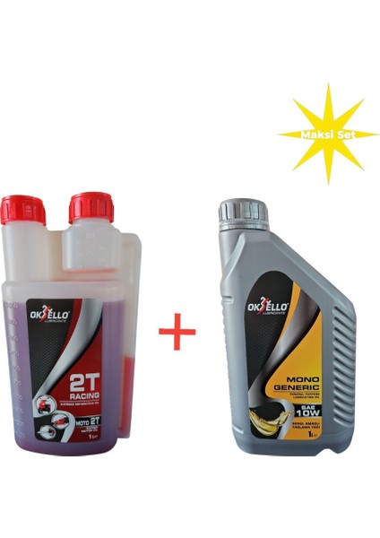 Motorlu Testere Yağ Seti Maksi – Mono 30 Zincir Yağı 1l + Racing Moto 2t Yağ 1l
