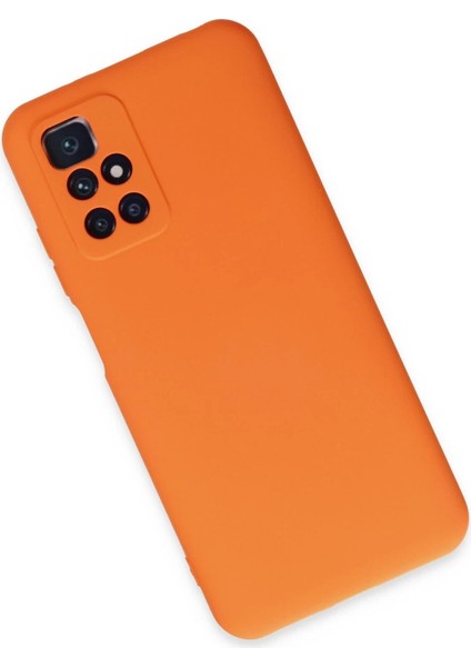 Xiaomi Redmi 10 2022 Kılıf Nano Içi Kadife Silikon - Turuncu modelleri