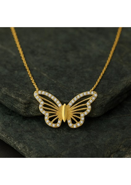 14 Ayar Altın Kelebek Kolye, Zarif Kanatlı ve Şans Simgeli Kolye modelleri