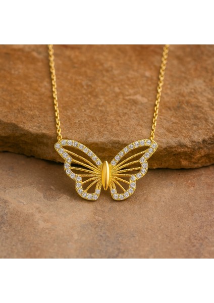 14 Ayar Altın Kelebek Kolye, Zarif Kanatlı ve Şans Simgeli Kolye fırsatları