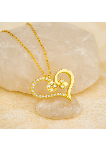 14 Ayar Altın Yılan Kalp Kolye modelleri