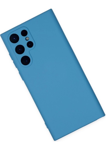 Samsung Galaxy S22 Ultra Kılıf Nano Içi Kadife Silikon - Mavi modelleri