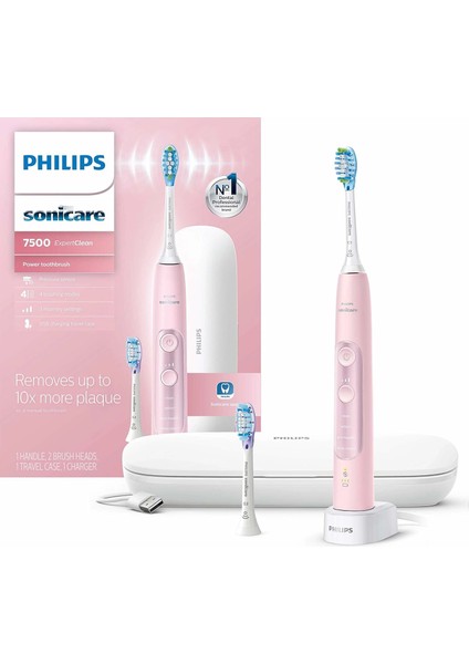 Sonicare Expertclean 7500, Şarjlı Elektrikli Diş Fırçası - Pembe