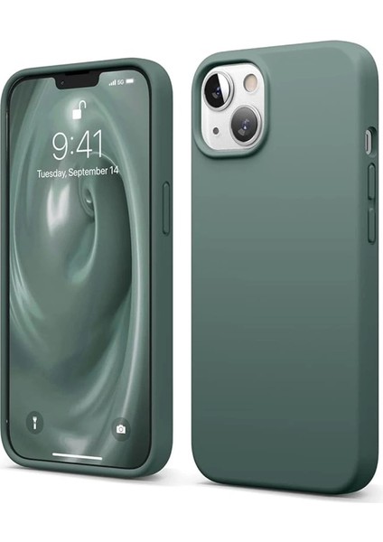 Iphone 14 Kılıf First Silikon - Koyu Yeşil