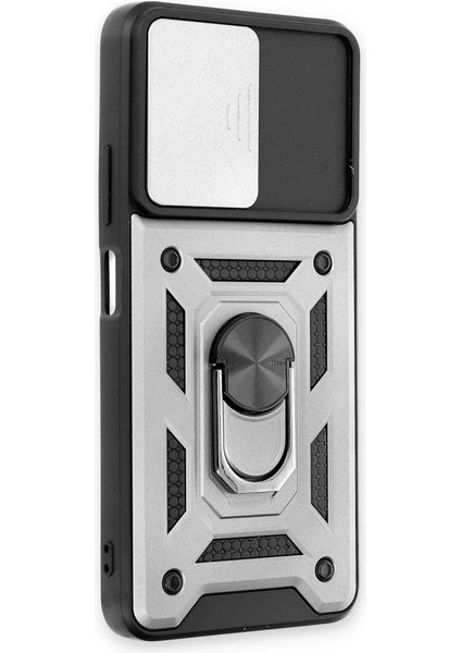 Xiaomi Poco M4 Pro 5g Kılıf Pars Lens Yüzüklü Silikon - Gümüş fiyatları