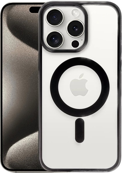 Iphone 15 Pro Max Kılıf Erozi Magsafe Kapak - Siyah
