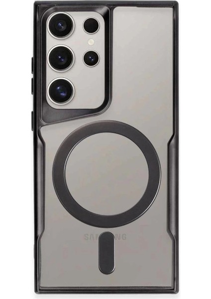 Samsung Galaxy S24 Ultra Kılıf Boyi Magsafe Silikon Kapak - Siyah