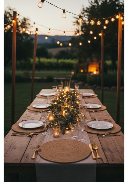 %100 Pamuk Jüt Supla Takımı 6’lı El Örgüsü Masa Altlığı Masa Dekoru Dekoratif Şık 6'lı Set fırsatları