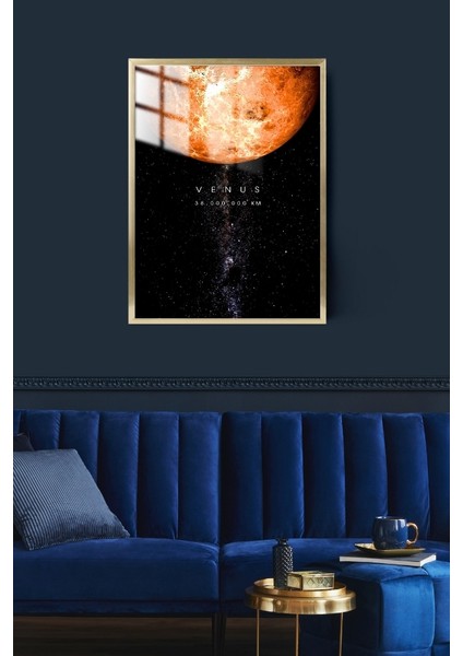 Venüs Gezegen Çerçeveli Metal Poster Tablo