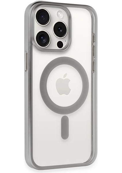 Iphone 15 Pro Max Kılıf Erozi Magsafe Kapak - Gümüş modelleri