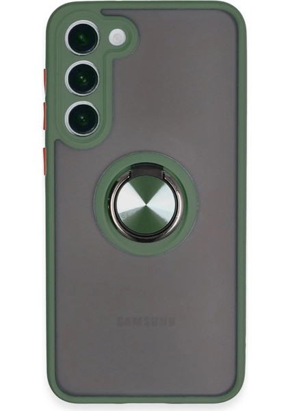 Samsung Galaxy S23 Plus Kılıf Montreal Yüzüklü Silikon Kapak - Yeşil