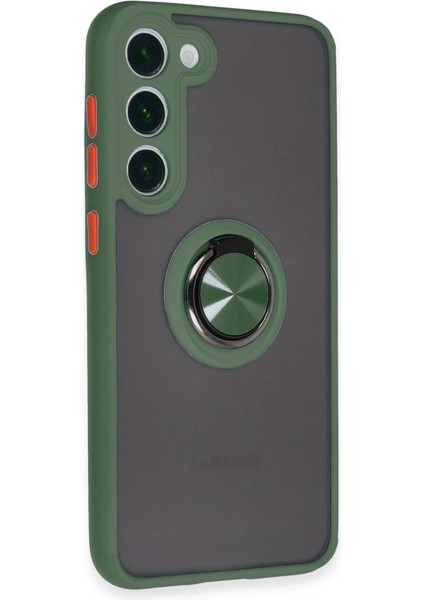 Samsung Galaxy S23 Plus Kılıf Montreal Yüzüklü Silikon Kapak - Yeşil fiyatları