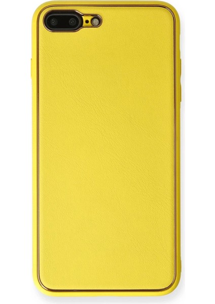 Iphone 7 Plus Kılıf Coco Deri Silikon Kapak - Sarı