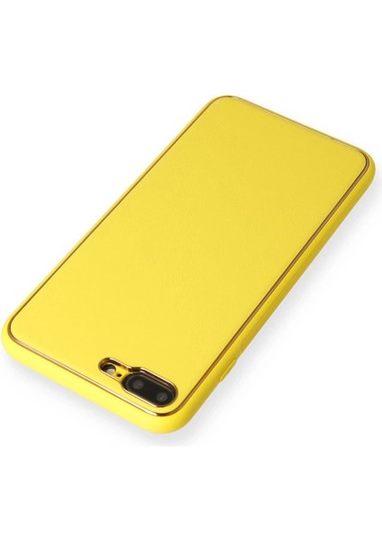 Iphone 7 Plus Kılıf Coco Deri Silikon Kapak - Sarı modelleri