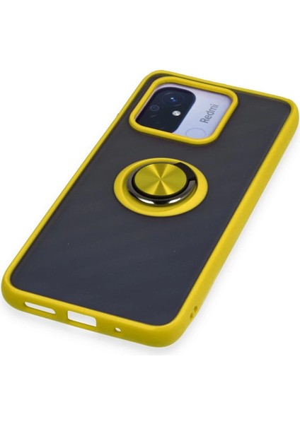 Xiaomi Redmi 12C Kılıf Montreal Yüzüklü Silikon Kapak - Sarı indirimleri