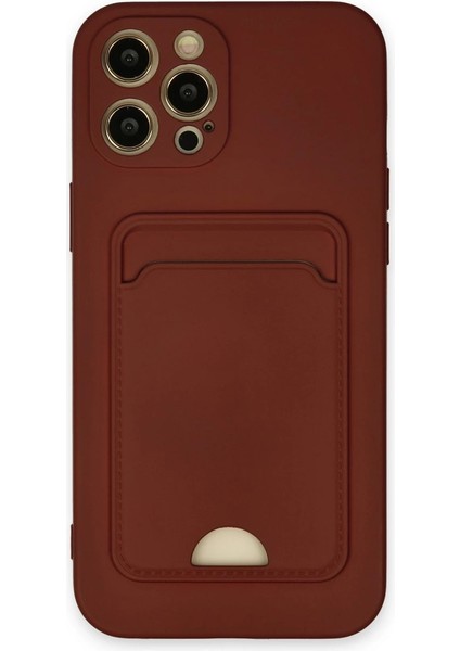 Iphone 12 Pro Max Kılıf Kelvin Kartvizitli Silikon - Bordo