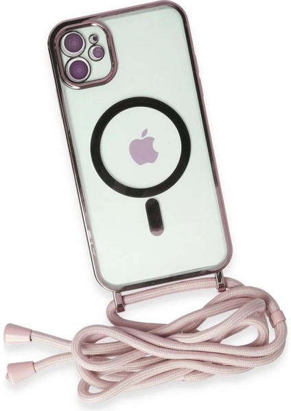 Iphone 11 Kılıf Divo Lazer Askılı Magsafe Kapak - Pembe fırsatları