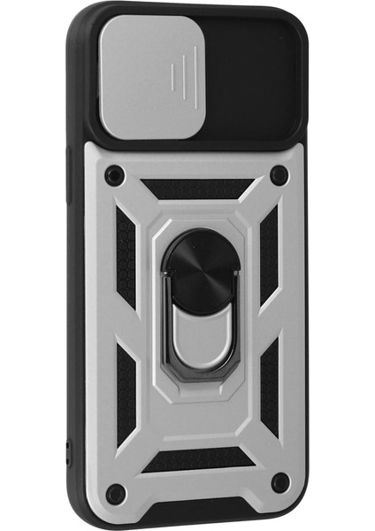 Iphone 13 Pro Kılıf Pars Lens Yüzüklü Silikon - Gümüş fiyatları