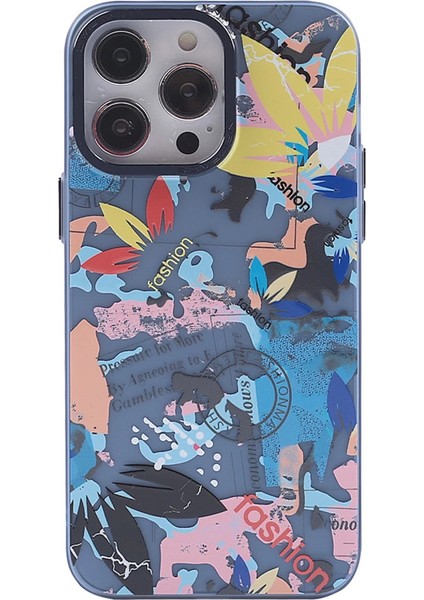 Iphone 13 Pro Kılıf Prada Desenli Kapak - Prada Pembe - 1