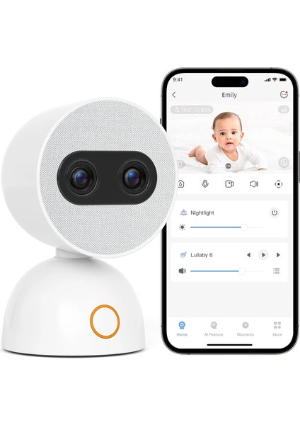 Akıllı Bebek Monitörü 2×4mp Kamera, 6x Yakınlaştırma - Ek Kamera