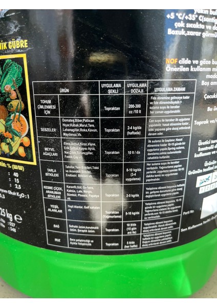 NOF 25 Kg – Organik Gübre – Kök Gelişimi – Toprak Verimliliği fiyatları