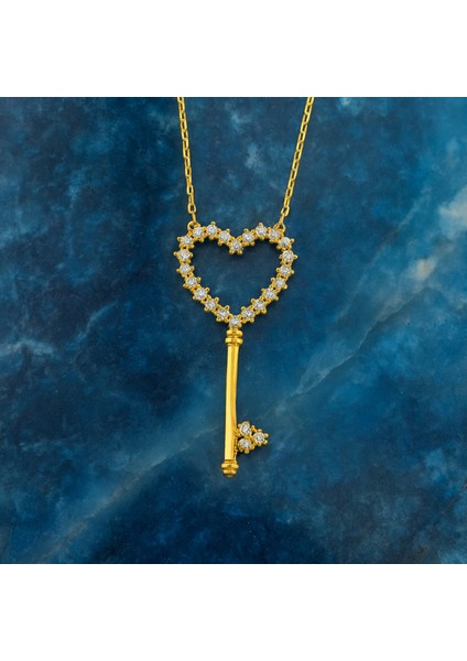 14 Ayar Altın Kalp Anahtar Kolye, Aşkın Anahtarı ve Kadınlar Için Anlamlı Hediye fırsatları