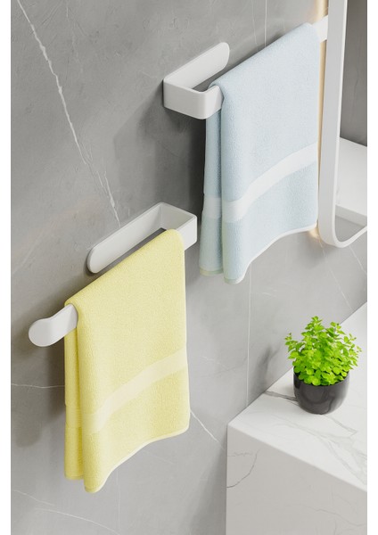 Beyaz Lüks Tasarım Lamalı Solo Havluluk, Peçetelik | Güçlü Yapışkan Özelliği ile Düşmeyen Havluluk