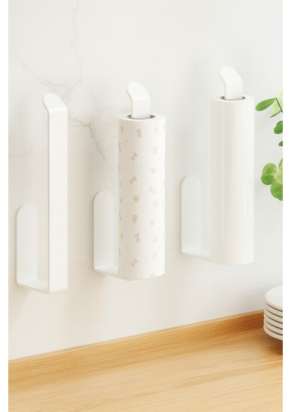 Beyaz Lüks Tasarım Lamalı Solo Havluluk, Peçetelik | Güçlü Yapışkan Özelliği ile Düşmeyen Havluluk modelleri