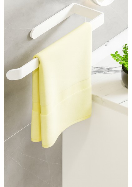 Beyaz Lüks Tasarım Lamalı Solo Havluluk, Peçetelik | Güçlü Yapışkan Özelliği ile Düşmeyen Havluluk fırsatları