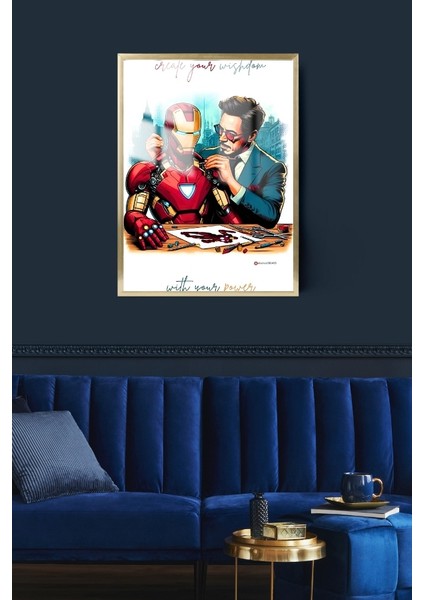 Ironman 2 Süper Kahraman Çerçeveli Metal Poster Tablo