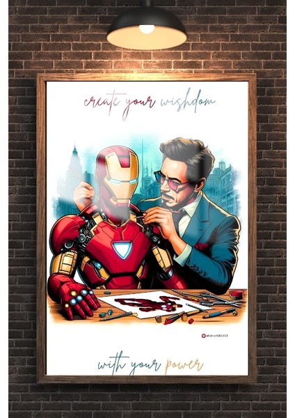 Ironman 2 Süper Kahraman Çerçeveli Metal Poster Tablo fiyatları