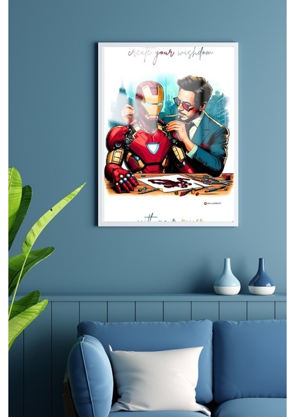 Ironman 2 Süper Kahraman Çerçeveli Metal Poster Tablo modelleri