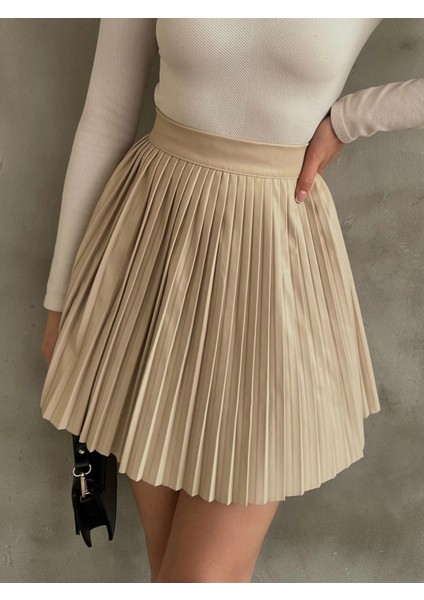 Bej Deri Pilise Etek fiyatları