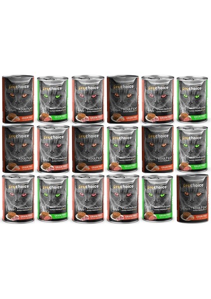 Somon-Kuzu-Biftek Aromalı Karışık Yetiskin Kedi Konservesi 400GR*18 Adet