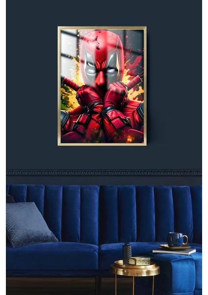 Deadpool Çerçeveli Metal Poster Tablo