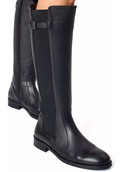 Siyah Hakiki Deri El Işçiliği Yandan Fermuarlı Elastilastikli Binicii Çizmesi fiyatları