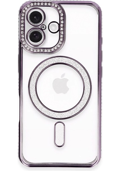 Iphone 16 Kılıf Joke Simli Magneticsafe Kılıf - Derin Mor fiyatları