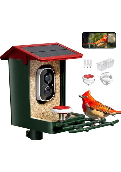 Kamera, Güneş Enerjili 2k Hd Video - Kırmızı