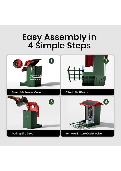 Kamera, Güneş Enerjili 2k Hd Video - Kırmızı modelleri