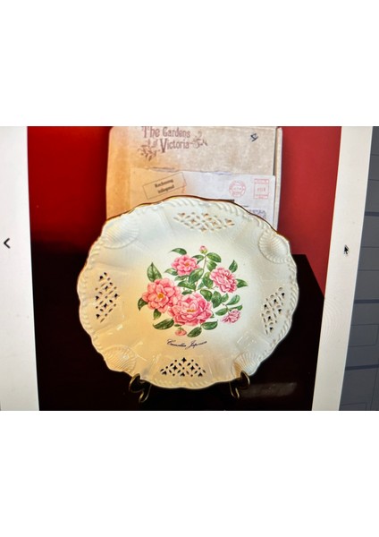 1990 Ingiliz Crown Davenport The Royal Camellıa Kutusunda Porselen Tabak 20 cm fiyatları