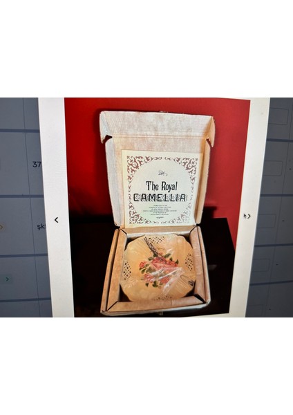 1990 Ingiliz Crown Davenport The Royal Camellıa Kutusunda Porselen Tabak 20 cm modelleri