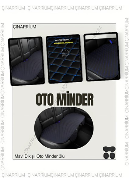 Mercedes A W176 2012 ve Sonrası Ön ve Arka Takım Koltuk Minderi Kılıf Siyah Suni Deri Mavi Dikişli indirimleri