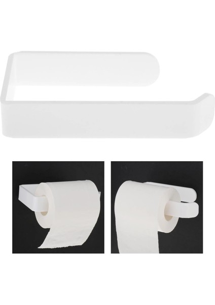 Beyaz Yapışkanlı Lüks Tasarım Lamalı Tuvalet Kağıtlığı | Hem Yapışkanlı Hem Montajlı Ürün