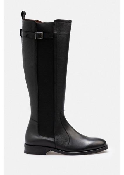 Siyah Hakiki Deri El Işçiliği Yandan Fermuarlı Elastilastikli Binicii Çizmesi modelleri