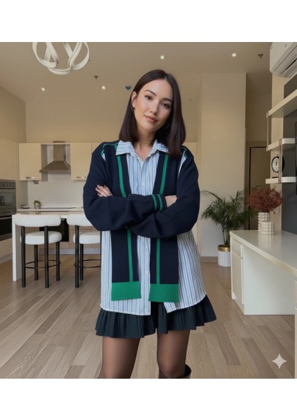 Spor Şık Bisiklet Yaka Katmanlı Gömlek Süveter Yelek fiyatları