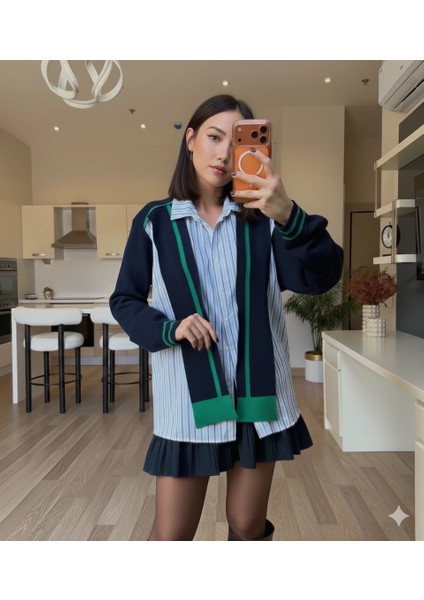 Spor Şık Bisiklet Yaka Katmanlı Gömlek Süveter Yelek modelleri