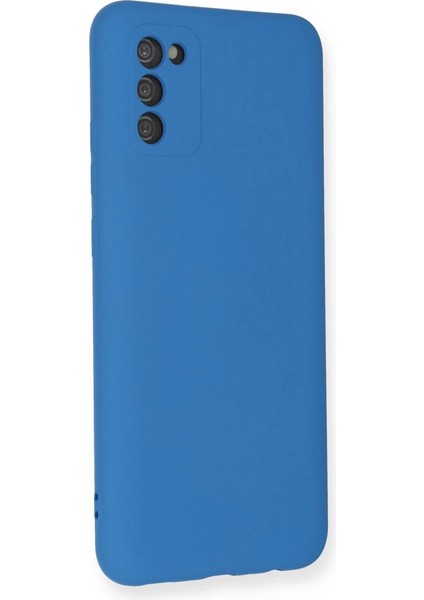 Samsung Galaxy A03S Kılıf Nano Içi Kadife Silikon - Mavi modelleri