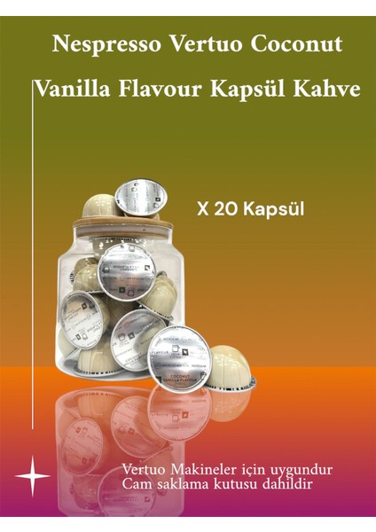 Vertuo Coconut Kapsül Kahve 20 Adet + Saklama Kutusu ( Vertuo Makineler Için Uygundur)