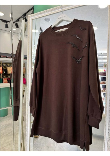 Vatkatex Oysho Taşlı Tunik - Kahverengi - 48