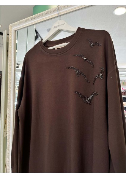 Vatkatex Oysho Taşlı Tunik - Kahverengi - 48 indirimleri